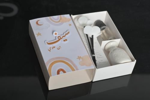 مجموعه (12) تنسيق فواحات استيكر مع اسم بارز حسب ال...