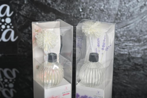 مجموعه(12) فواحات بي علبة شفاف شكل كورة بعدة روائح