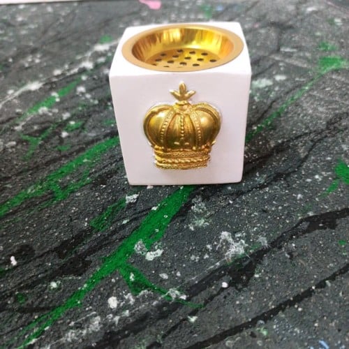 مجموعة (12) مبخرة بصمة شكل تاج بعلبة شفاف