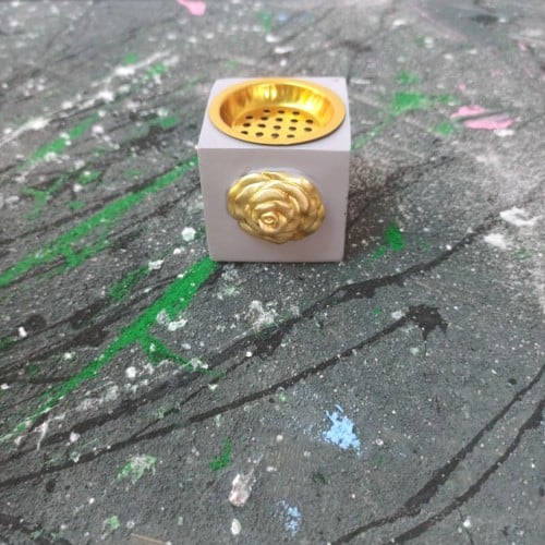 مجموعة (12) مبخرة بصمة شكل وردة في علبة شفاف