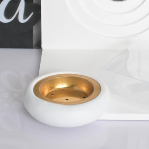 مجموعه (12) مباخر رخام دائري ابيض