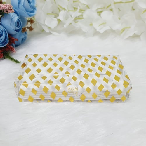 مجموعة (12) مناديل توزيعات علبة شفافة 10*5*2.5سم