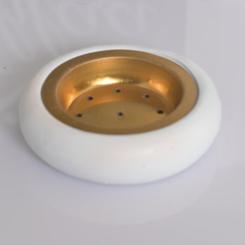 مجموعه (12) مباخر رخام دائري ابيض