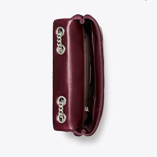 حقيبة كتف كيرا دايموند كويلت مزخرفة-القرمزي الداكن