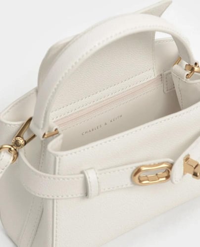 حقيبة أوبرييل ذات المقبض العلوي (صغيرة) - كريمي