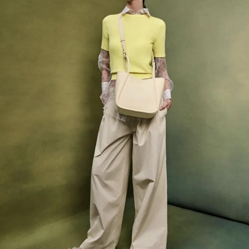 حقيبة توت ميني ليلى الأنبوبية - أصفر زبدة