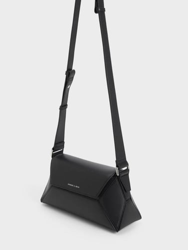 حقيبة كتف هندسية نسرين - لون أسود