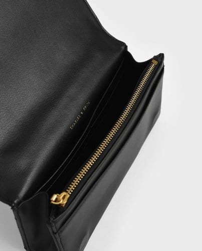 محفظة بافوتو طويلة بمقبض سلسلة +بوكس هدايا - اسود