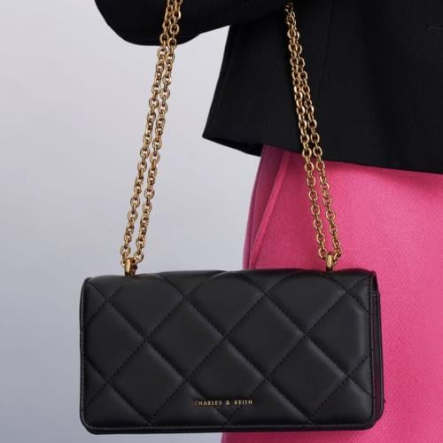 محفظة بافوتو طويلة بمقبض سلسلة +بوكس هدايا - اسود