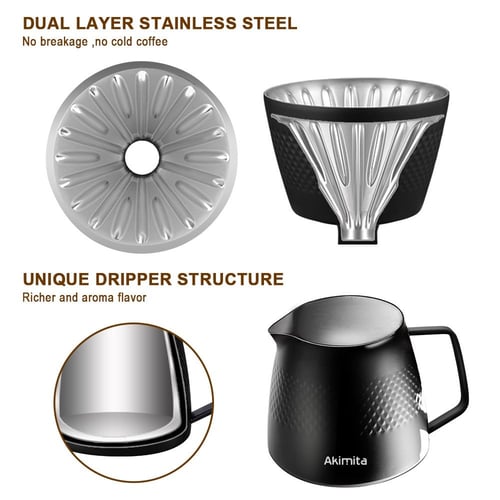 وعاء تقطير قهوة - أبيض - Akimita