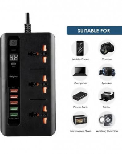 توصيلة كهربائية بمؤقت ذاتي مع 3 منافذ تيار متردد و...