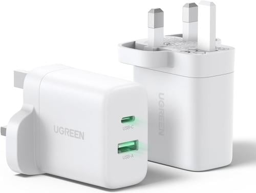 UGREEN شاحن جداري بمنفذين تايب سي ويو اس بي 20 واط...