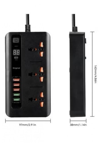 توصيلة كهربائية بمؤقت ذاتي مع 3 منافذ تيار متردد و...