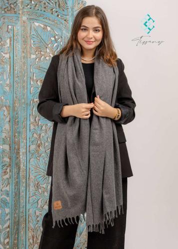 وشاح شتوي صوف - رمادي