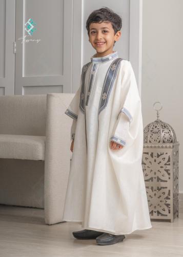 ثوب العيد + بشت ملكي (ازرق)