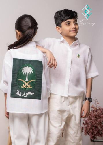 قميص كتان كم قصير - بصمة