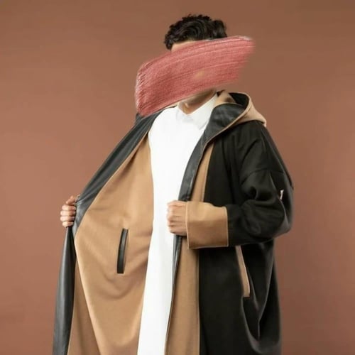 فروه دبل فيس أسود وبيج
