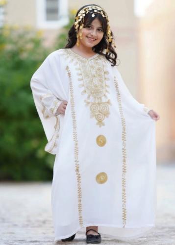 ثوب النشل بناتي - أبيض