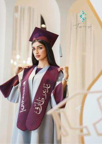 عباية تخرج 2026 - بنفسجي مع رصاصي