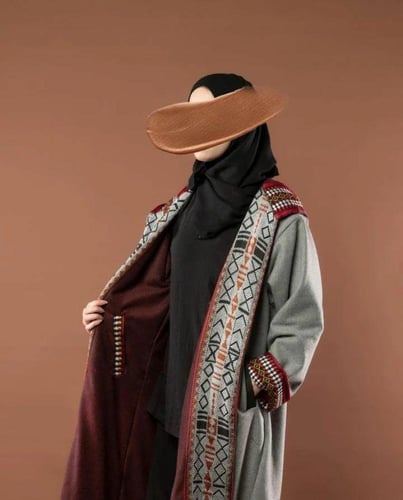 فروه دبل فيس سدو رصاصي وأحمر