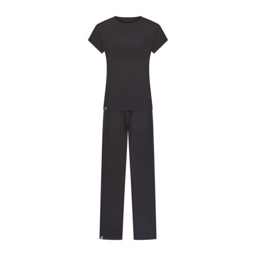 ملابس نوم نسائية باكمام قصيرة/بنطلون طويل - رمادي...