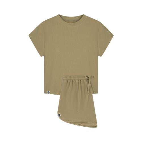 ملابس نوم نسائية باكمام قصيرة - زيتي فاتح