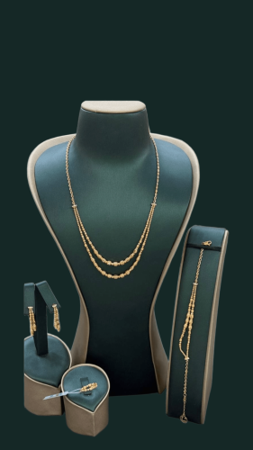 طقم لازوردي عيار 21 وزن 27.67