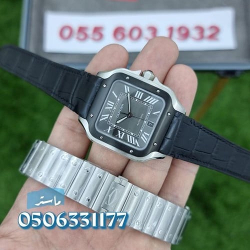 ساعة كارتير سانتوس أسود ماستر طبق الأصل