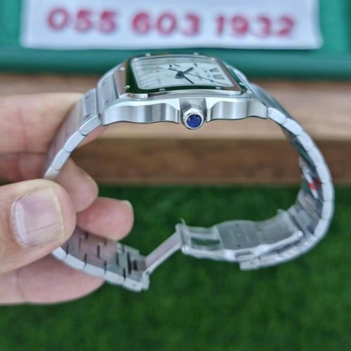 ساعة كارتير سانتوس ماستر مع سير جلد اسود مجانا