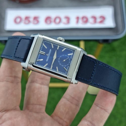 ساعة جيجر لوكولتر Reverso جلد كحلي