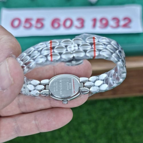 ساعة بولغاري أوفال فضي موشرات زراكون