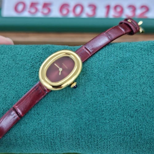 ساعة كارتير بينوار جلد برغندي
