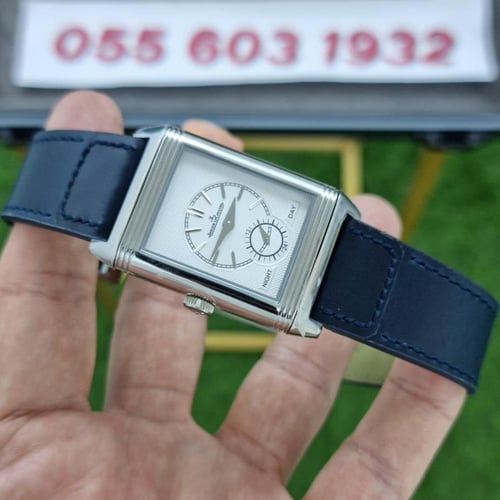 ساعة جيجر لوكولتر Reverso جلد كحلي