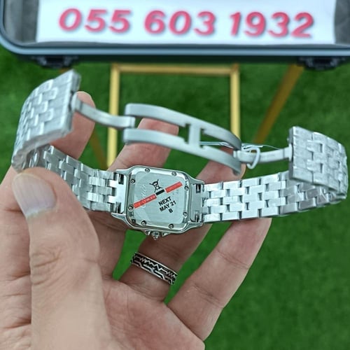 ساعة كارتير بانتير فضي فل زراكون