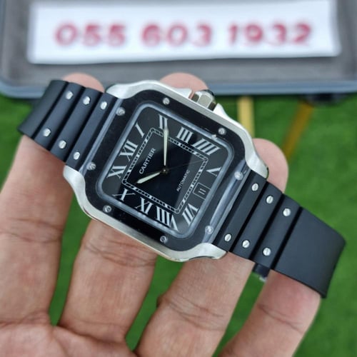 ساعة كارتير سانتوس مينا أسود ماستر