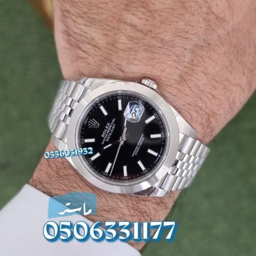 ساعة رولكس ديت جست 41 ملم بميناء أسود - أوتوماتيكي...