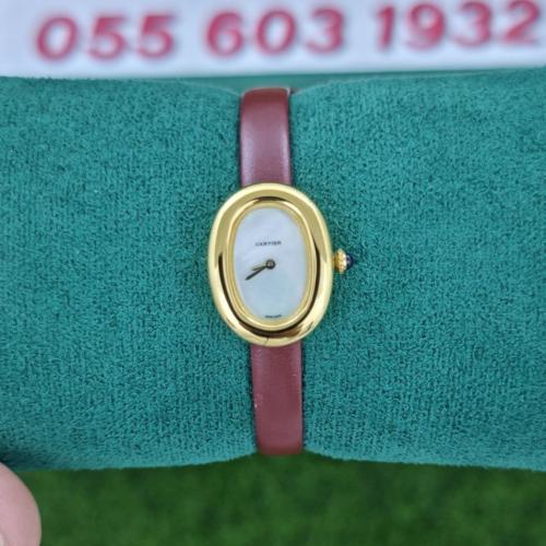 ساعة كارتير بينوار جلد عنابي
