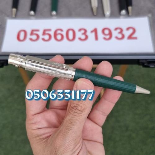 قلم كارتير سانتوس فضي × أخضر | تصميم فاخر وأداء اس...