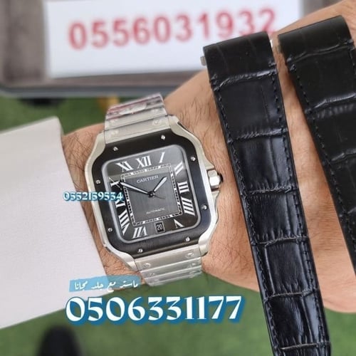 ساعة كارتير سانتوس أسود ماستر طبق الأصل