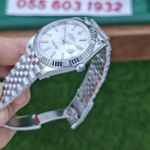 ساعة رولكس ديت جست فضي ماستر