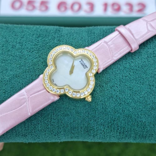 ساعة فان كليف ألامبرا وردي مينا صدفي