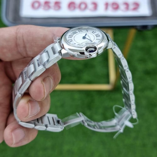 ساعة كارتير بالون بلو فضي نسائية مقاس 28