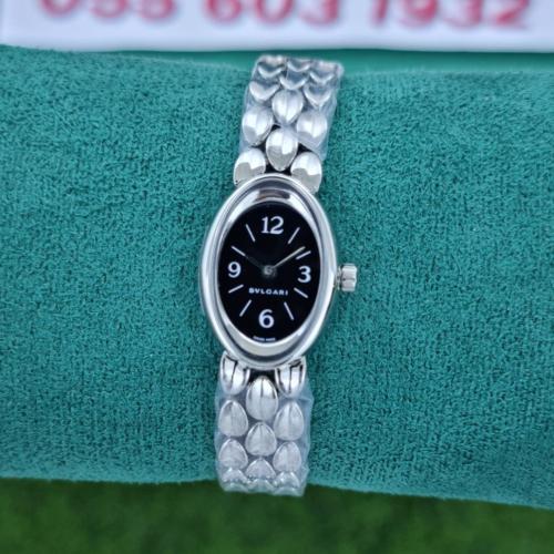 ساعة بولغاري أوفال فضي مينا أسود