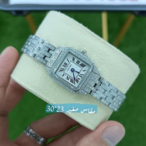 ساعة كارتير بانثير فضي فل زراكون