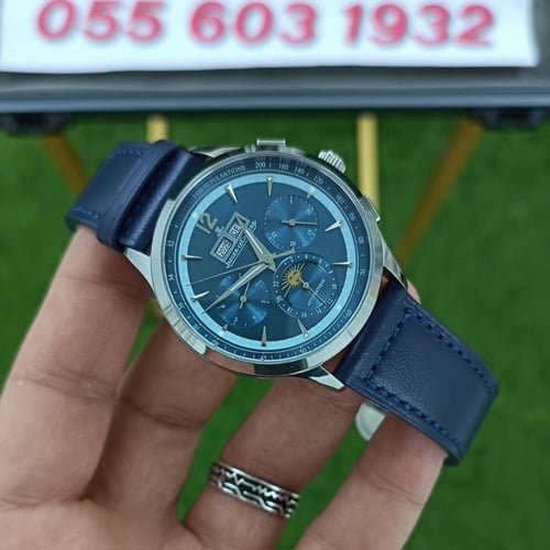 ساعة جيجر لوكولتر ماستر كنترول جلد كحلي