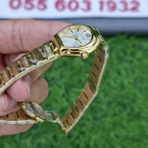 ساعة اقنر جينوفا ذهبي مينا فضي