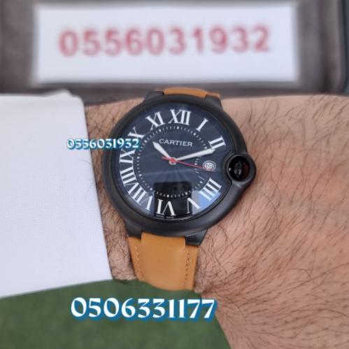 ساعة كارتير بالون بلو اسود جلد جملي