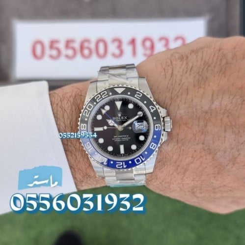 ساعة رولكس جي إم تي ماستر تو باتمان | إطار أسود وأ...