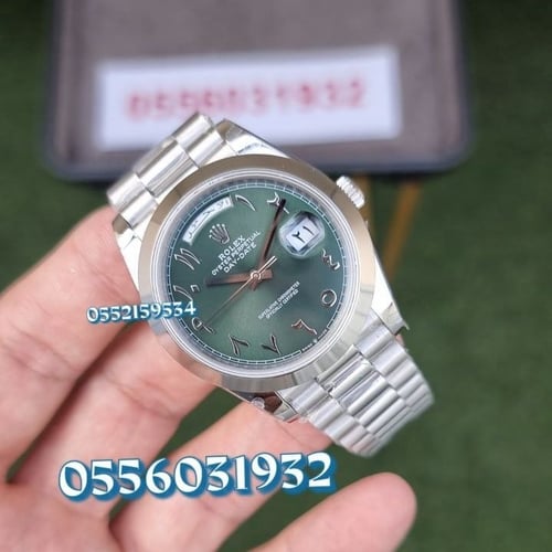 ساعة رولكس داي ديت أخضر أرقام عربي