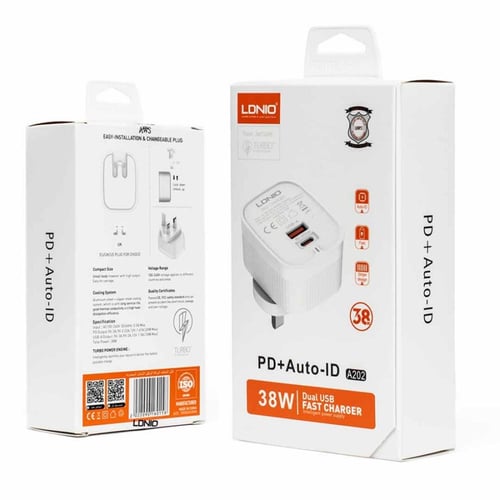 LDNIO شاحن جداري منفذ USB منفذ PD قوة 38 واط يدعم...